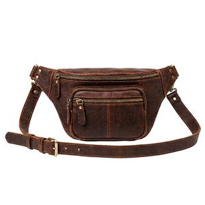 Riñonera de Cuero Vintage, Espaciosa, con Múltiples Compartimentos, Cierres Seguros, Cinturón Ajustable para Viajes y Actividades al Aire Libre - Product Image 1