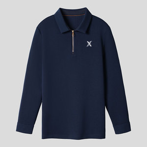 Chemise zippée décontractée élégante pour hommes, en tissu tricoté uni, léger et respirant pour un confort quotidien - Product Image 1