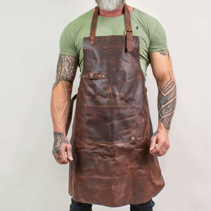 Heat Resistant <b>Leather</b> Welding <b>Apron</b> with Pocket Safety Clothing Product - Product Image 4