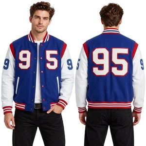 Chaqueta Clásica Letterman Bomber para Hombre, 100% Lana, Mangas de Cuero, Parche con Letras Personalizadas Bordadas, Ropa Exterior Varsity - Product Image 4