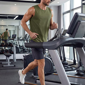 Débardeurs de sport pour hommes avec logo personnalisé, en tissu polyester, séchage rapide, respirant, col rond, pour la course à pied, chemise de sport élégante - Product Image 6