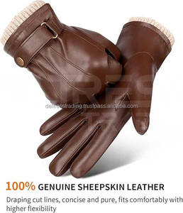 Gants d'hiver imperméables et confortables de qualité supérieure Technologie d'écran tactile en cuir marron d'origine Choix parfait du motard Vente en gros - Product Image 6