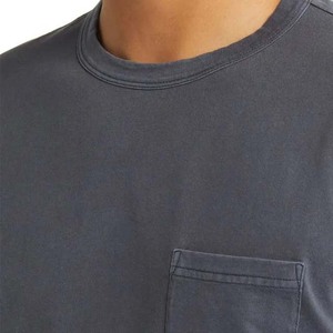 T-shirts pour hommes en vente chaude, couleur grise, col rond, t-shirts unis pour hommes avec poche latérale, vêtements d'été en coton, t-shirts à manches courtes surdimensionnés - Product Image 5