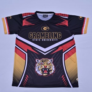 เสื้อบาสเก็ตบอลแบบซับลิเมชั่นสำหรับทุกเพศ คอเบสบอล แขนสั้น ระบายเหงื่อได้ดี ทรงแอธเลติก 100% - Product Image 2