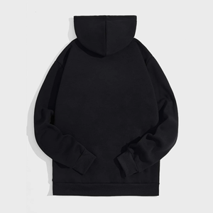 Sudadera con Capucha Negra para Hombre, Corte Regular, Algodón French Terry, Informal, de Invierno, con Bolsillos, Manga Regular, ODM, Impermeable - Product Image 3