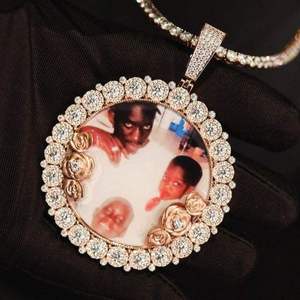 พร้อมส่ง จี้โมอิสซาไนต์แท้ ชุบเงิน S925 ผ่านการทดสอบเพชร เครื่องประดับฮิปฮอป - Product Image 1