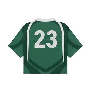 Nouveau Tissu en Maille 100% Polyester Respirant, Anti-humidité et Séchage Rapide, Col en V, Manches Courtes, Grande Taille, avec Motifs Multiples Personnalisés sur le Devant - Product Image 3