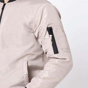 Blouson bomber pour homme, couleur unie, fermeture éclair, vêtement décontracté pour l'automne, coupe-vent, matière polyester, col rabattable - Product Image 2