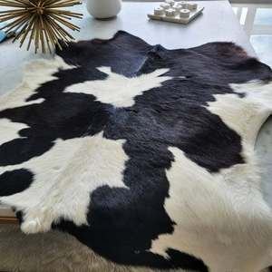 Tapis en cuir de vachette véritable, résistant aux taches, motif animal, décoration d'intérieur, tapis de sol pour salon - Product Image 5