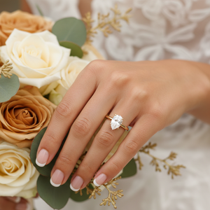 Anillo Solitario Moderno de Oro Amarillo de 14K Chapado en Oro con Diamante Cultivado en Laboratorio de Corte Pera de 1-5 CT, Color G, Claridad VVS2, Certificado IGI, Engaste de Garras - Product Image 4