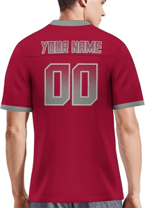 Maillot de football américain personnalisé anti-bactérien à manches courtes, uniforme de match, taille XL et plus, transfert thermique - Product Image 3
