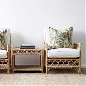 Sofá de Ratán Sólido Estilo Japonés, Sofá Individual de Ratán Ajustable para Sala de Estar Clásica, Sillón de Ratán - Product Image 1