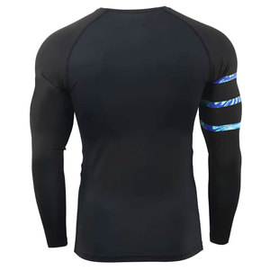 Men's Full Sleeve Rash Guard Black <b>Compression</b> <b>Shirt</b> Quick Dry Polyester For Adults - Product Image 3