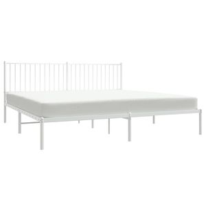 Cadre de lit en acier blanc thermolaqué 76x80 pouces Lits en métal - Product Image 3
