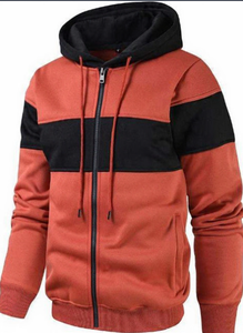 Winter <b>Men's</b> Hooded Sweatshirt Casual Sports Color Block Zipper Hoodie <b>Men</b> - Product Image 2