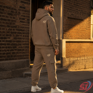 Conjunto de Sudadera y Pantalones Deportivos para Hombre, 100% Algodón, Estilo Casual Otoñal, con Capucha, Lavado, Color Sólido, Marca Privada, OEM, Venta al Por Mayor - Product Image 5