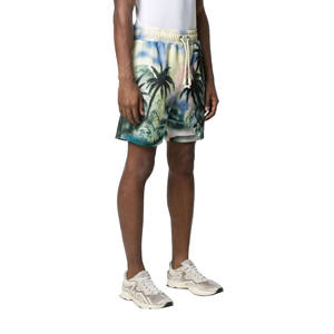 Pantalones Cortos Deportivos Casuales para Hombre, 100% Poliéster, Transpirables, Ecológicos, de Secado Rápido, Antiarrugas, Impermeables, Cintura Media con Cordón Ajustable - Product Image 1