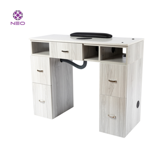Table de manucure moderne blanche NEO avec finition acrylique pour salon de beauté des ongles - Product Image 5