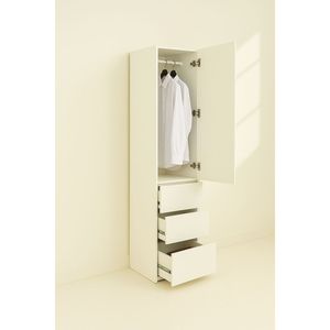 Sistema Armadio Modulare Elise in Legno Bianco con Specchio, Soluzione Elegante per Guardaroba - Product Image 3