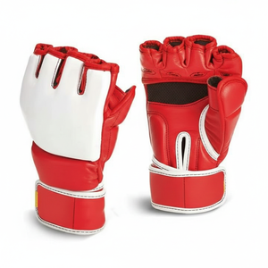 Gants de MMA en cuir pour hommes à demi-doigts avec poignées antidérapantes, légers, à lacets – Gants de boxe de combat pour hommes, vente chaude - Product Image 1