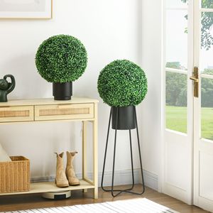 "2 Pack 15.75" Faux Boxwood Topiary Ball <b>Artificial</b> <b>Trees</b> for Indoor Outdoor Home Decor" - Product Image 2