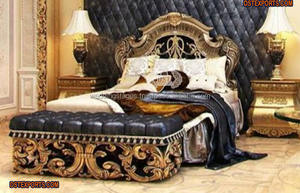 Comfortable <b>Double</b> <b>King</b> <b>Size</b> <b>Bed</b> with Side Stools New Design Luxury Home <b>Bed</b> & Nightstands European Solid Wood Master <b>Bed</b> - Product Image 2