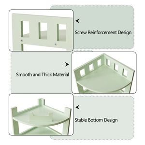 Scaffale Angolare a 4 Ripiani in Legno, Unità di Stoccaggio Multiuso, Mensole da Parete Salvaspazio per Casa, Ufficio e Bagno - Product Image 6