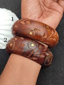Smooth Finished Painted Natural Wooden Bangles Daily Wear Festive Party Rustic Vintage Customized Christian Fashion Jewelry Cuff - Product Image 4