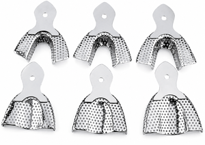 FENTEX – Lot de 6 porte-empreintes dentaires réutilisables en acier inoxydable, autoclavables, manuels, pour dents supérieures et inférieures, certifiés CE Classe I - Product Image 3