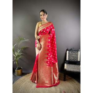 Sari de Seda Lichi Vaishali Banarasi para Vestidos de Noche - Product Image 4