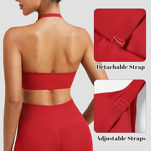 Custom Women Twist Front High Support Racerback Sports Bra with Removable Pads Breathable Yoga Fitness Workout Bra <b>Top</b> - Product Image 4