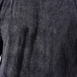 T-shirt en coton décontracté à col rond et manches courtes pour homme, coupe régulière, couleur unie, effet délavé, tricot jersey, noir et gris, vente en gros 2026 - Product Image 6