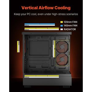 High-Airflow PC Gaming <b>Case</b> Mid-Tower <b>Computer</b> <b>Case</b> with 6 X 120 mm PWM ARGB Fans & Dust Filter Tempered Glass Panel Easy Setup - Product Image 4