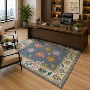 Tapis en laine noué à la main, design floral Oushak - Product Image 5