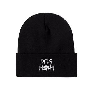 Otoño Invierno adultos hombres mujeres cálido carta Jacquard Puff estampado Beanie Hat con logotipo personalizado tejido Jacquard Beanie sombreros para hombres - Product Image 1