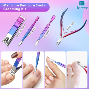 Juego de Manicura y Pedicura Profesional de 12 Piezas con Pinzas y Estuche de Cuero, Acero Inoxidable, Precio al por Mayor - Product Image 4