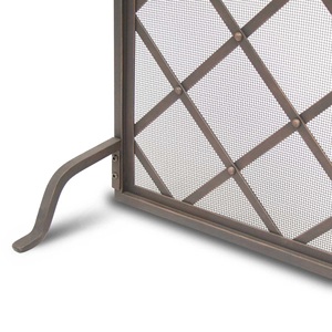 Protector de Chimenea Metálico con Diseño de Rejilla de Diamantes, Resistente al Calor, Diseño Rústico - Product Image 2