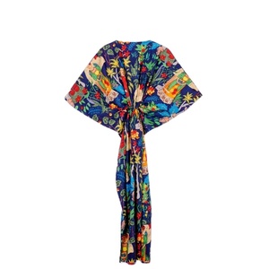 ฤดูร้อนผ้าฝ้าย Kaftan ชายหาด loungewear พิมพ์บล็อกครามรีสอร์ทสวมใส่อินเดียพิมพ์ kaftan โมร็อกโก kaftan กิโมโนหลวม - Product Image 3