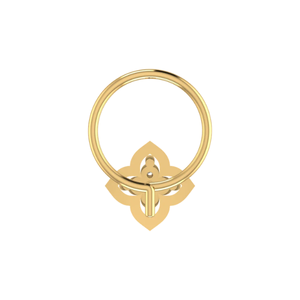 AJRETAIL Women's Ethnic 14K <b>Gold</b> Royal Blossom Design Round Brilliant Cut 0.04ct Natural Diamond Fine Piercing <b>Nose</b> Pin - Product Image 5
