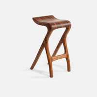 Tabouret de laitier en bois massif de style antique, tendance 2026, tabouret trépied rond Wabi Sabi, tabouret d'appoint rustique en chêne foncé pour salon