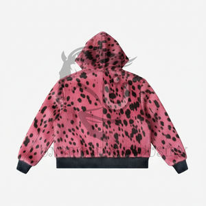 เสื้อฮู้ดหนังวัวแท้สีชมพูแบบซิปคู่แฟชั่นใหม่ปี 2026 - Product Image 2