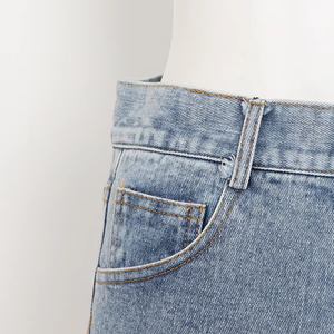 Shorts de Mezclilla para Mujer, Cintura Alta, Estilo Casual, Primavera-Verano, Nueva Colección, con Decoración Rasgada - Product Image 2