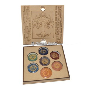 Supplier of Engraved Sanskrit Pyramid Set With <b>Chakra</b> Stone <b>Tree</b> of Life Gift Box - Product Image 5
