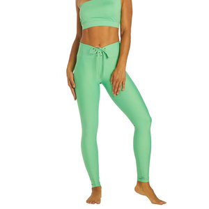 Leggings de Yoga Verdes para Mujer, Cintura Alta, Diseño de Parches, Elásticos, de Longitud Completa, con Spandex/Nylon, Transpirables - Product Image 5