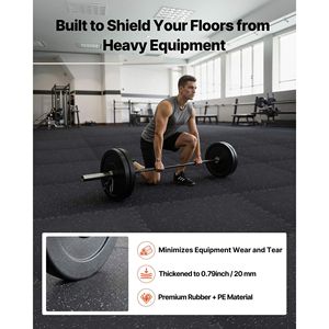 Lot de 12 tapis de sol en mousse EVA haute densité pour exercices, 24 x 24 x 0,79, protection de sol, emboîtables, en caoutchouc souple pour fitness - Product Image 2