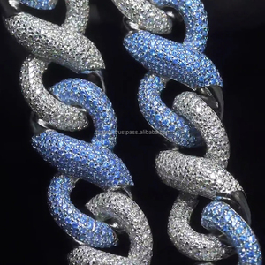Collar de Oro con Cadena Cubana y Diamantes, Engaste de Bisel, Certificado IGI, Calidad EF, Corazón, Unisex, Estilo Hip Hop, Moderno, para Compromiso - Product Image 2