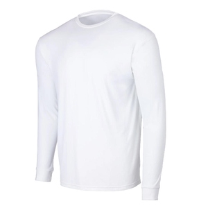 T-shirt blanc à manches longues pour homme, 100 % coton, respirant, couleur unie, pull-over, UPF 50, vêtements de pêche - Product Image 1