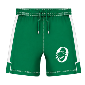 Conjunto de Uniforme de Rugby Verde Esmeralda y Blanco de Manga Corta, Jersey de Rugby a Rayas con Cuello Redondo, Pantalones Cortos con Cordón, Rendimiento Atlético - Product Image 4