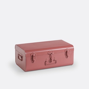 Glossy Orange <b>Metal</b> Trunk Rectangular Single Handle 1 Layer Durable Multifunction Industrial Design <b>Storage</b> <b>Box</b> - Product Image 6