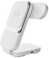 Support de charge sans fil multifonction 3 en 1 avec port Type-C, design réglable pour téléphone, écouteurs, montre intelligente, permettant le partage d'écran